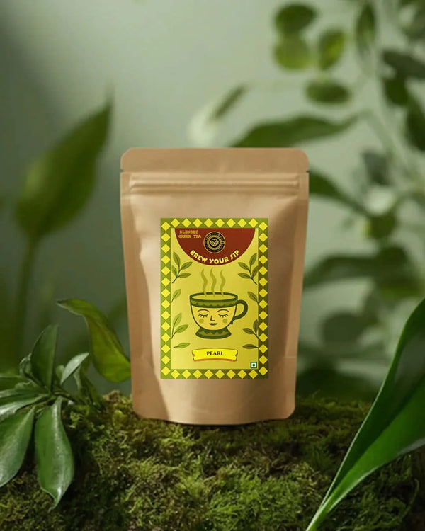 Premium Pearl Green Tea | Fresh Leaf Tea | Wellness Blend | Daily Health | Brew Your Sip