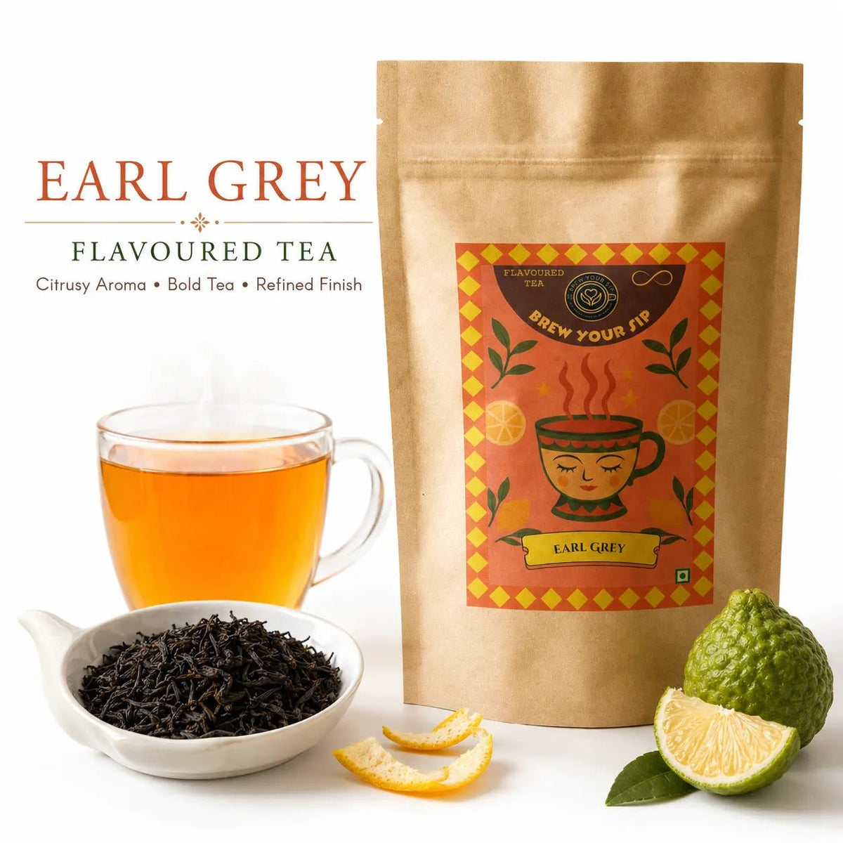 Earl Grey Loose Leaf Tea | Natural Bergamot Assam Black Tea - Brew Your Sip