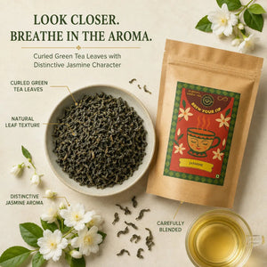 Jasmine Loose Leaf Tea | Real Blossom Scented Jasmine Green Tea