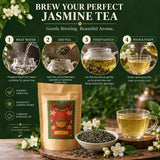 Jasmine Loose Leaf Tea | Real Blossom Scented Jasmine Green Tea - Brew Your Sip